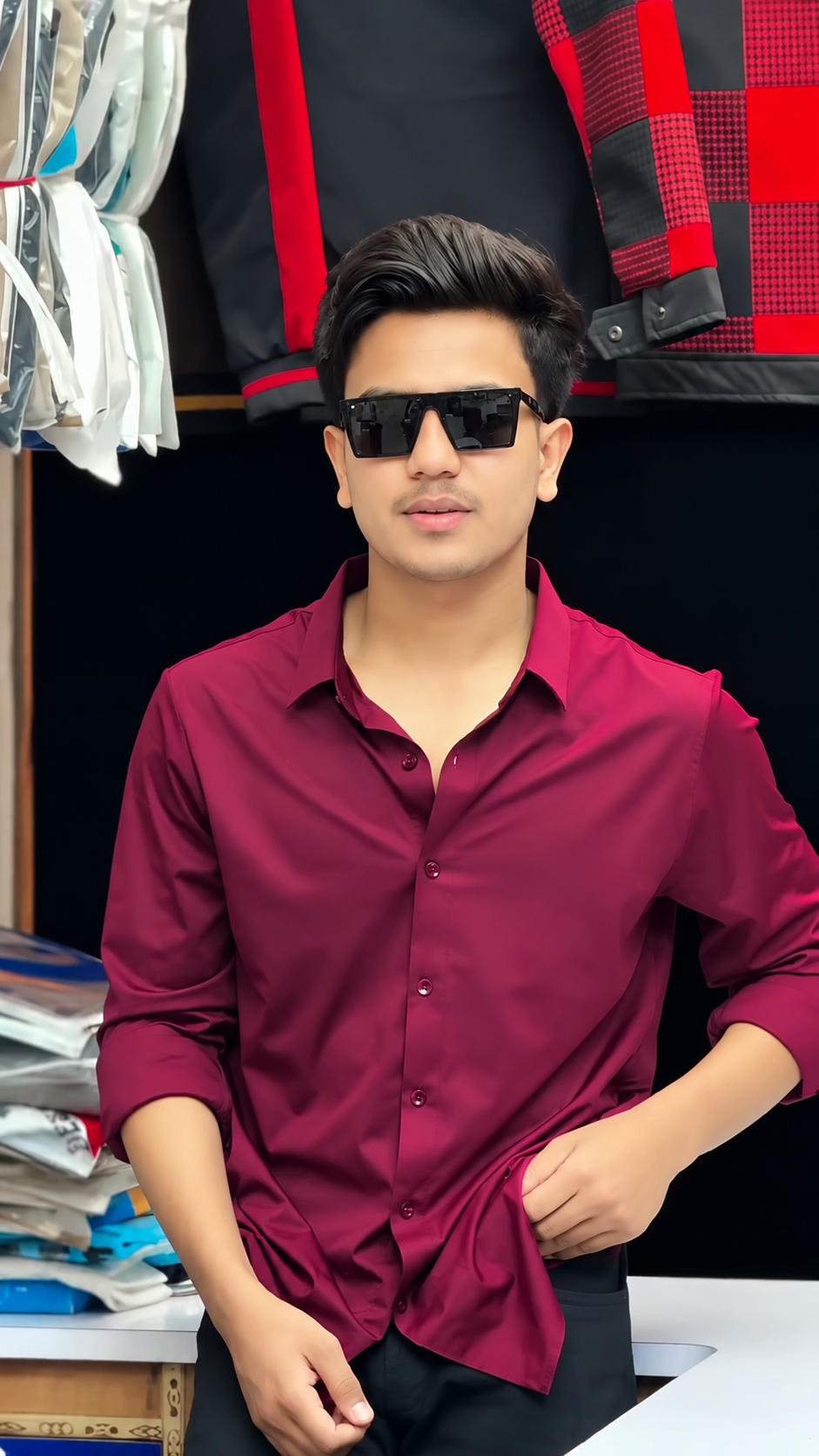 Men's Premium Solid Maroon Full Sleeve Casual Shirt