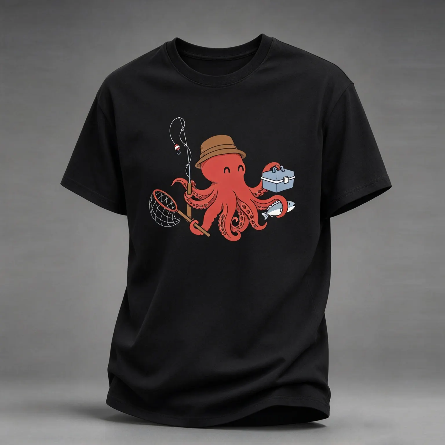 Men's Vintage Octopus Graphic Casual T-shirt